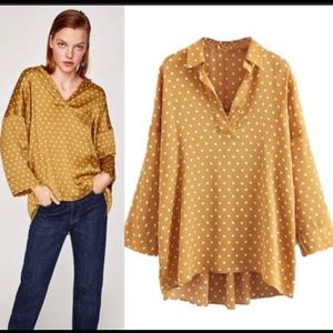 Zara Oversized Polka Dot Blouse